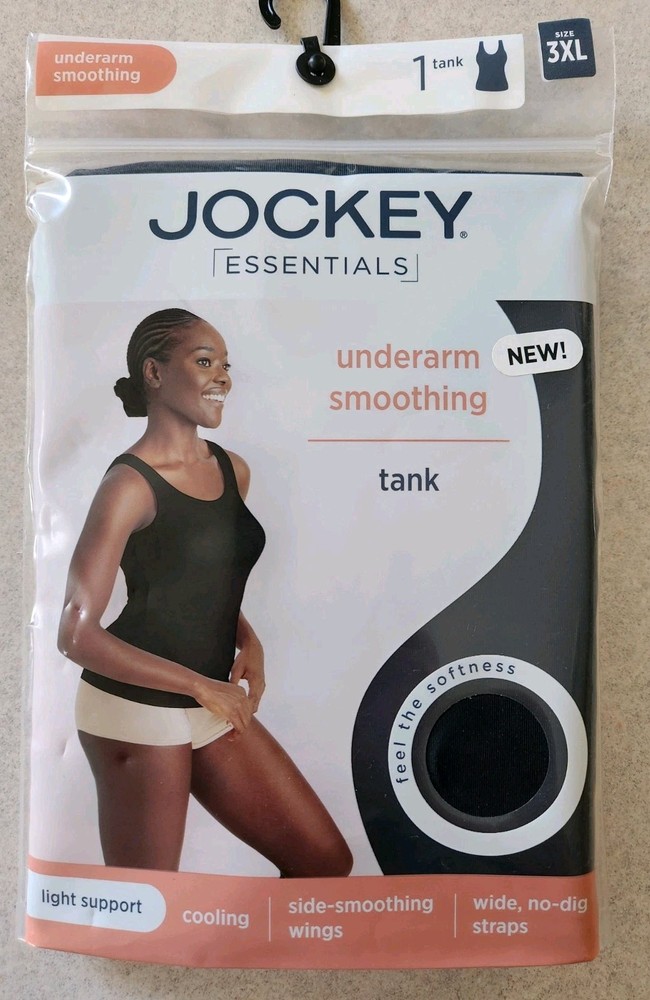 Jockey Essentials Womens 3XL Underarm Smoothing Tank in Black Style 10725
