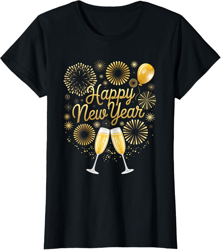 Happy New Years Eve Party Supplies Celebration Gift Ladies' Crewneck T-Shirt-image