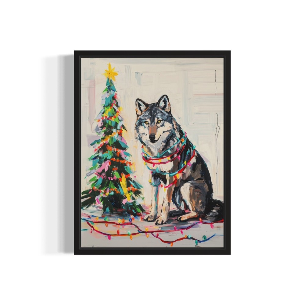 Wolf Christmas Art Print Poster City Wall Art Painting Artwork