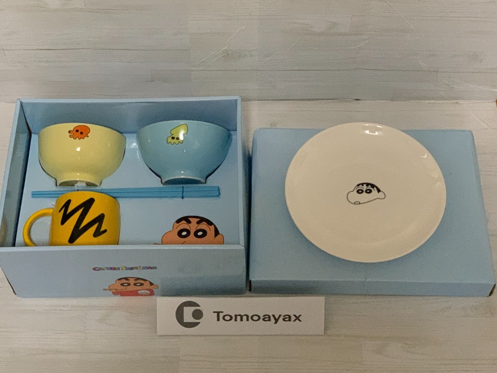◉▲Crayon Shin-chan Pottery Kitchen Tableware Gift Box Set New Shipping from JPN3