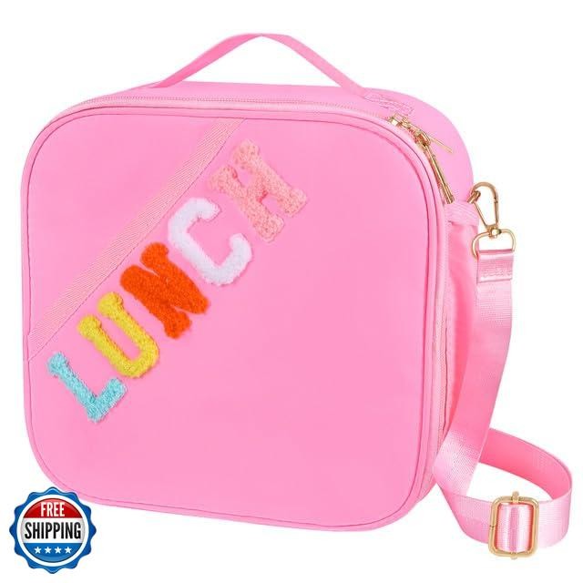 Insulated Kids Lunch Bag with Adjustable Shoulder Strap Reusable for School