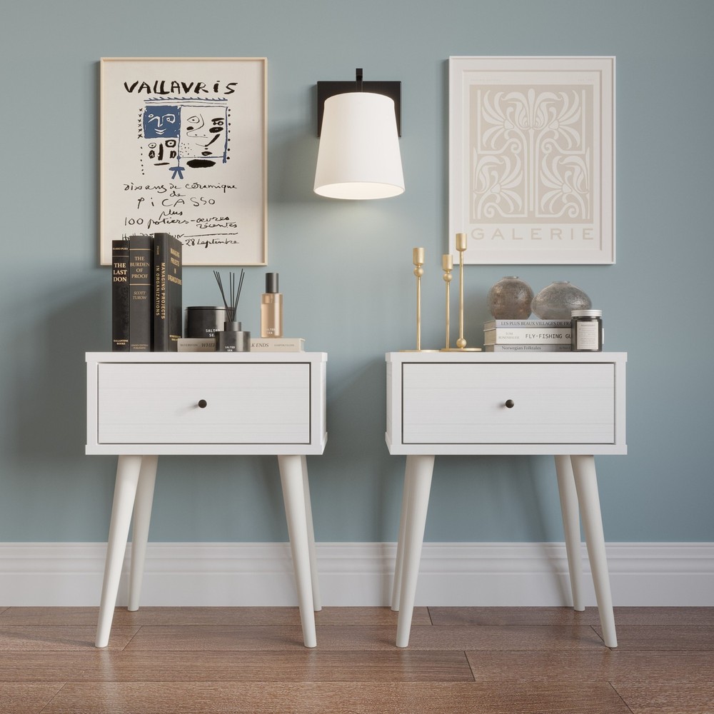 CraftPorch 3-Piece Wingback Tufted Nightstand Set for Bedroom