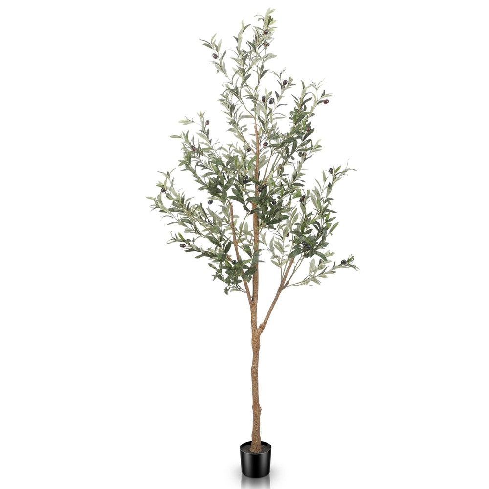 6ft Artificial Olive Tree in Planter Large Fake Potted Silk Plant