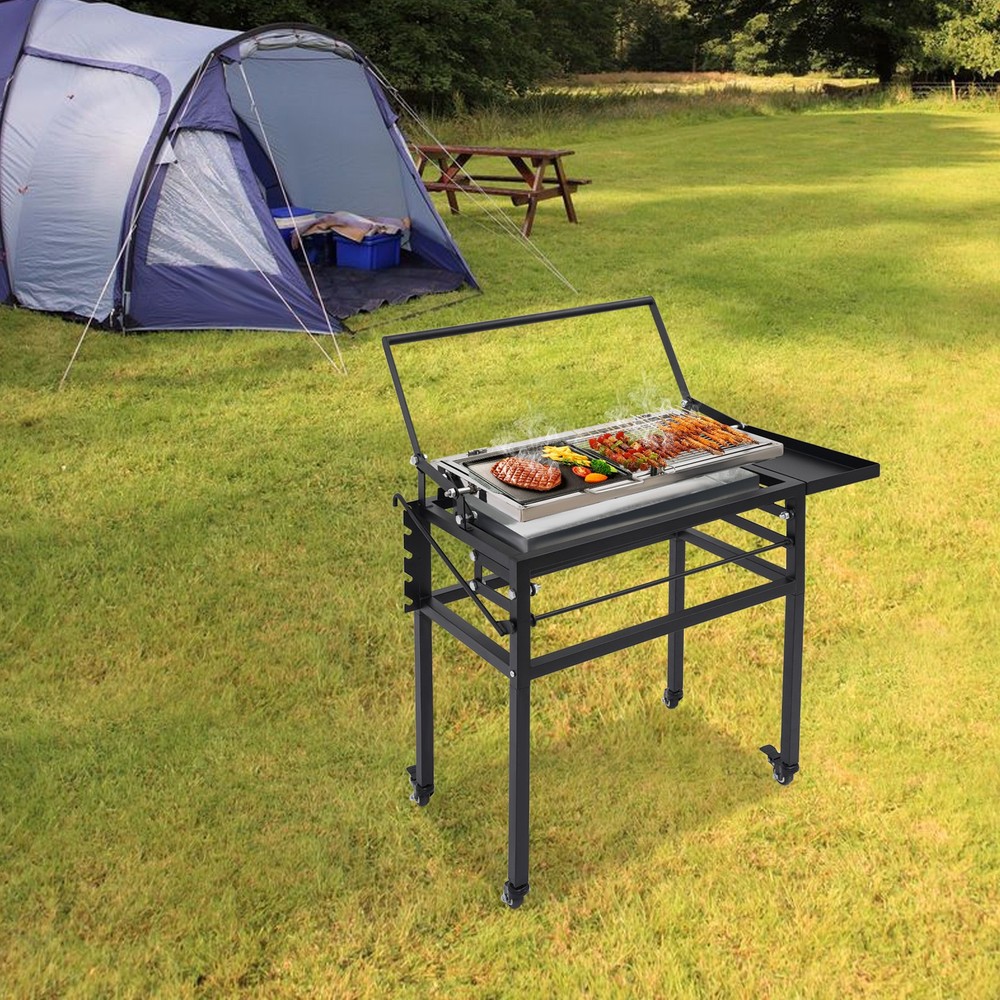 Portable Charcoal Flip Grill For BBQ, Modern Barbecue Grill For Outdoor Camping