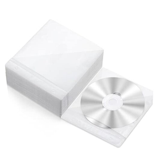 100-Pack Double-Sided DVD Sleeves – Clear Plastic Storage Covers for Discs