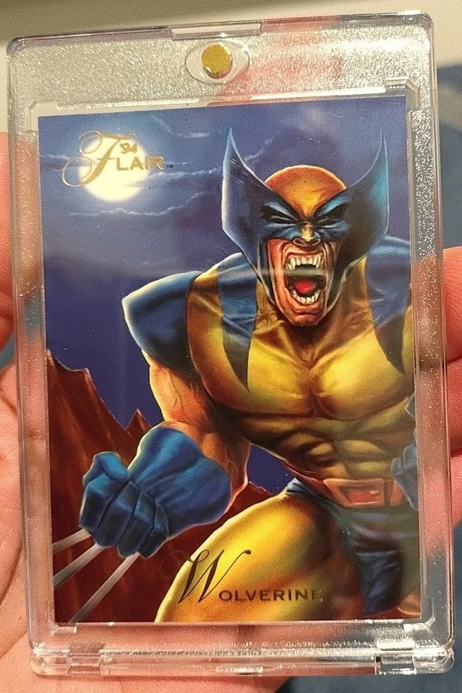 MARVEL 1994 FLAIR WOLVERINE! 100% MINT CONDITION 1-0WNER (X-Men) +ONE TOUCH CASE
