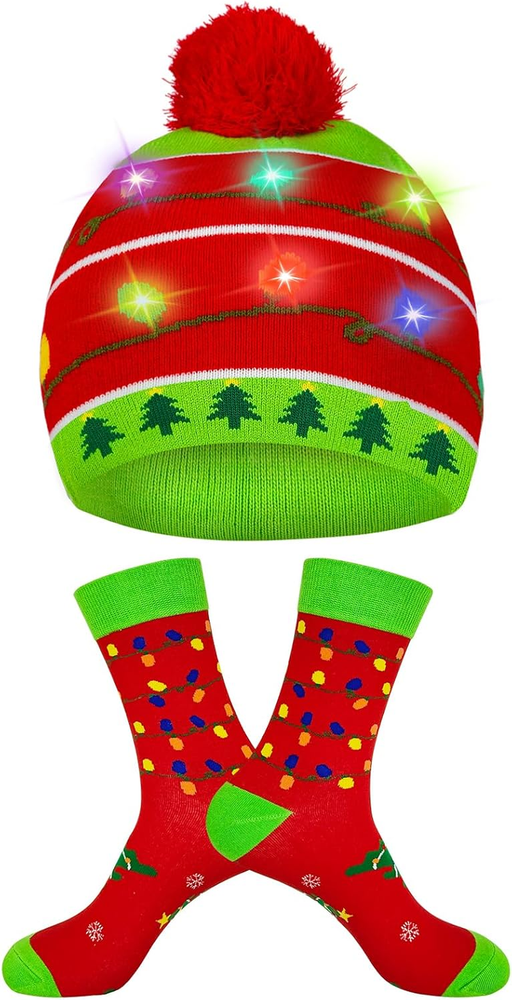 Christmas Beanie Winter Hat, Holiday Funny Xmas Gifts for Men Women Teens