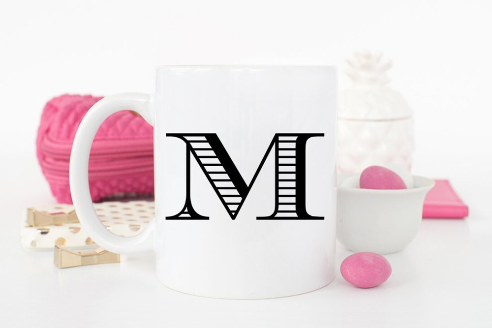 Coffee Mug Monogram Initial Single Initial Monogram Initial Coffee Cup