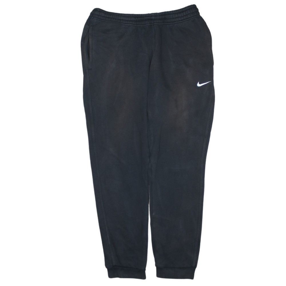 Nike Mens Black Joggers Fleece Sweatpants Elastic Waist Cuffed Swoosh L