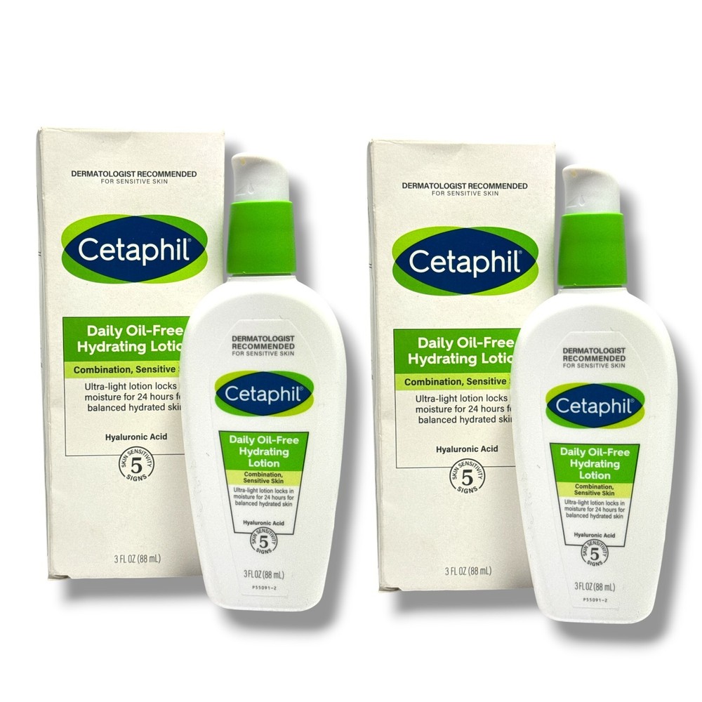 Cetaphil Daily Oil-Free Hydrating Lotion Combination, Sensitive Skin 3oz LOT OF2