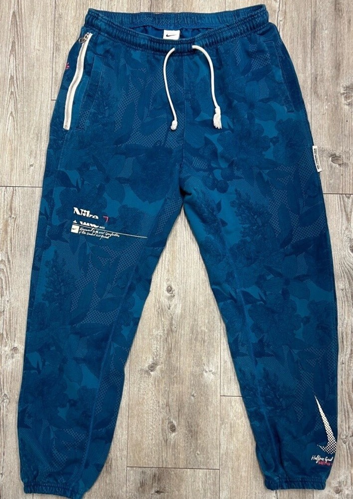 Nike Dri-FIT Standard Issue Sweatpants Brigade Blue floral size Large