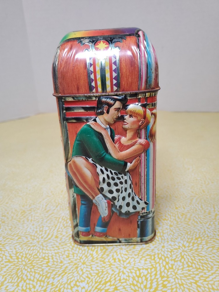 Vintage Churchill Jukebox 1950's Rock & Roll Metal Tin Embossed Money Coin Bank
