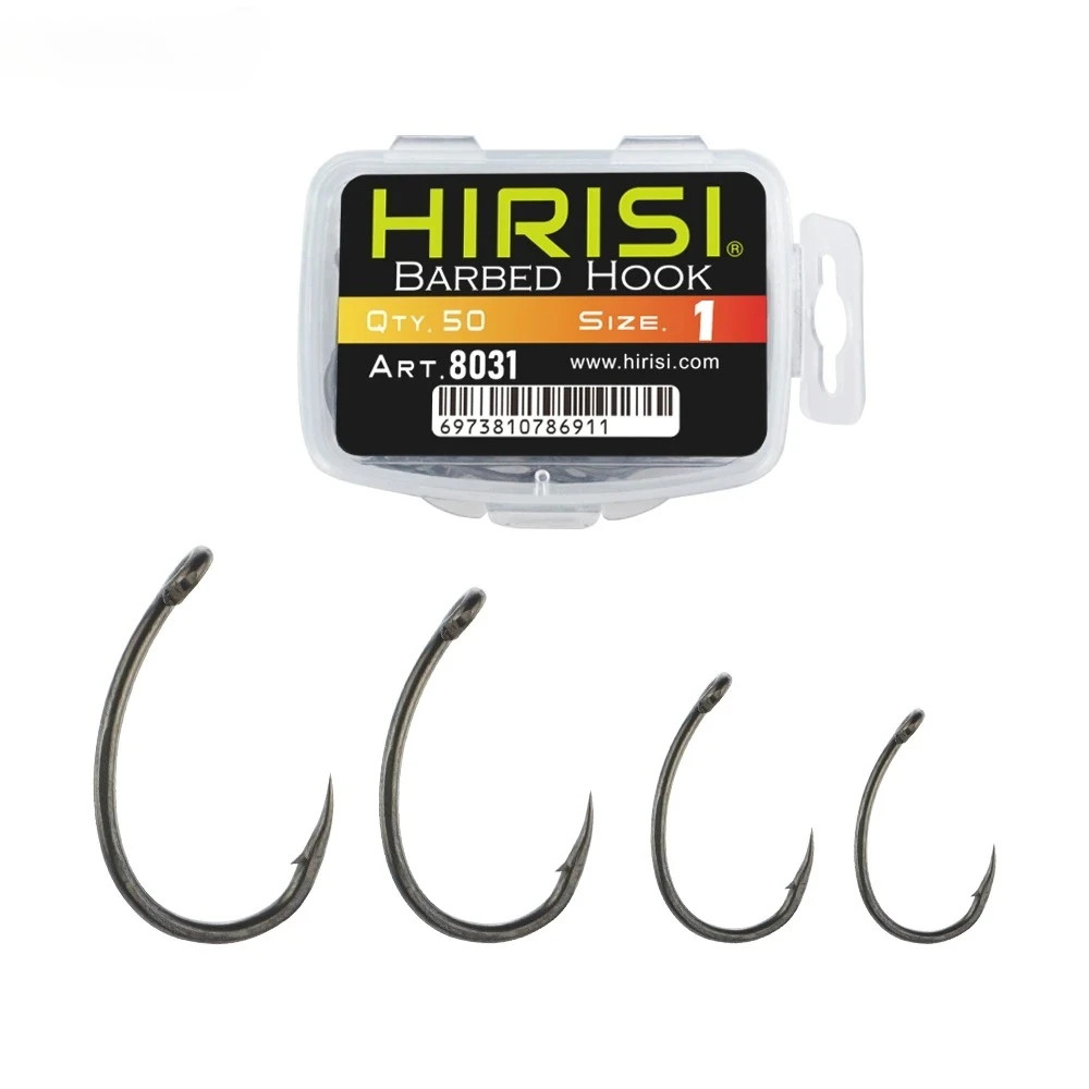 Coated High Carbon Stainless Steel Barbed Fish Hook with Eye Fishing Accessories