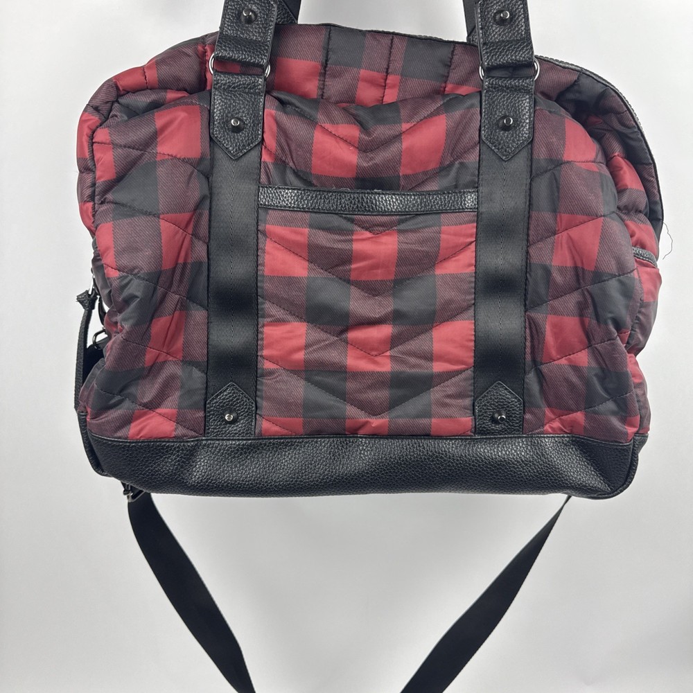 Tommy Bahama Christmas Plaid Gym Overnight Travel Carry-on Bag Tech Pocket Strap