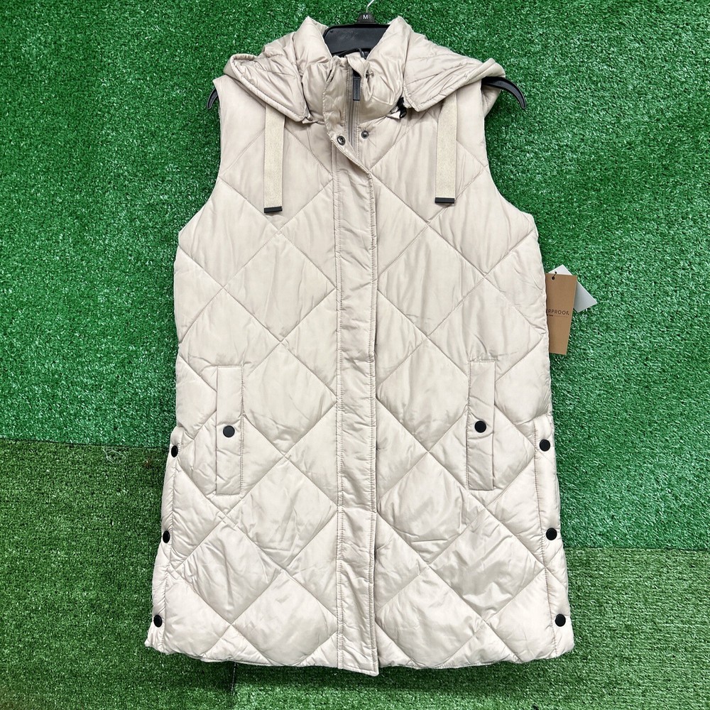 Weatherproof Diamond Quilted Longline Hooded Vest sz S/CH