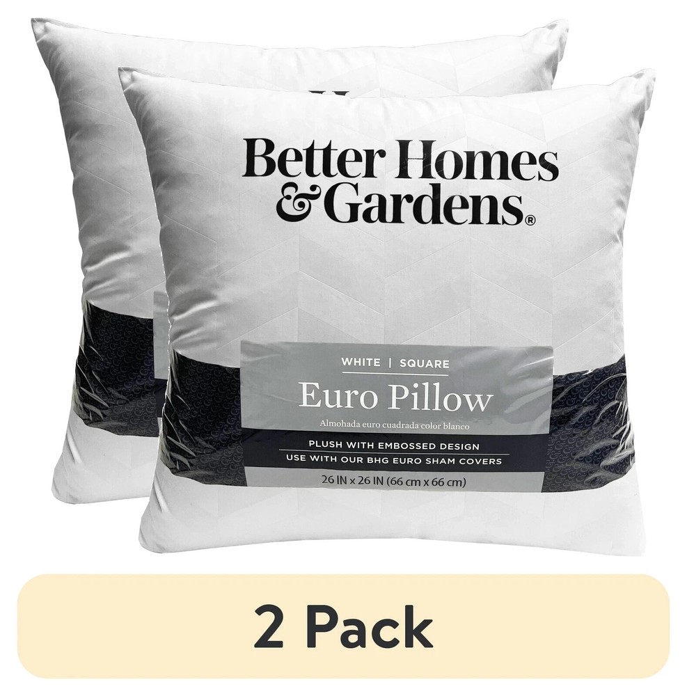 Better Homes 2-Pack 26x26 Hypoallergenic Euro Pillow Inserts