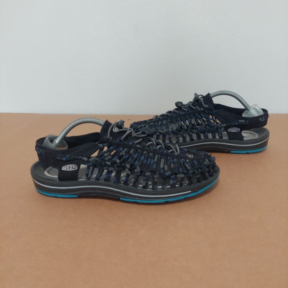 Keen Sandals Uneek Hiking Slip On Mens Black Braided Rope Cord 1014617 SIZE 11.5