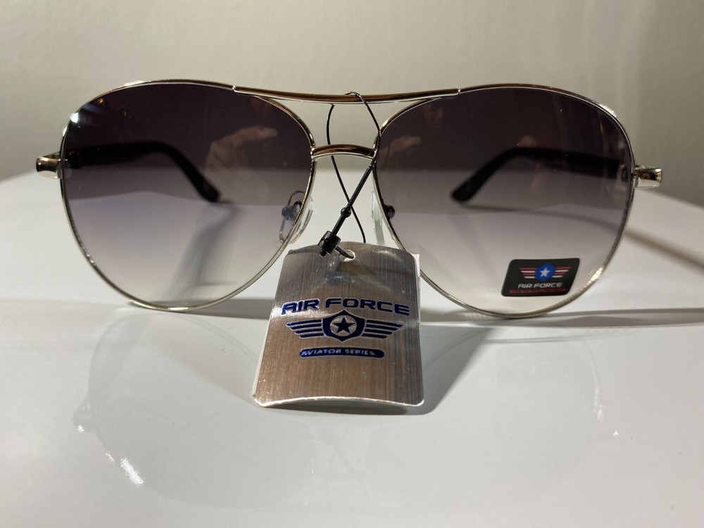 Men Aviator Sunglasses Silver Frame Gray Tinted Lenses