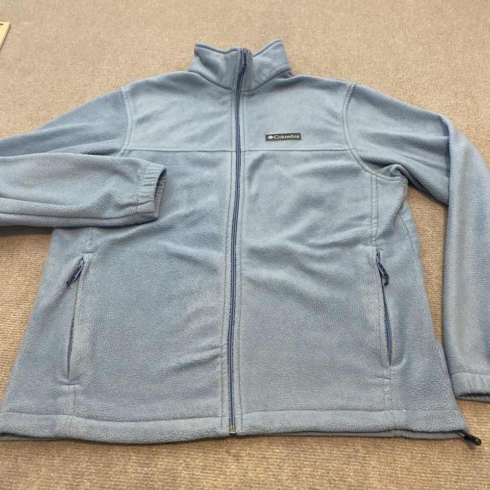 Columbia Men's Medium Blue Fleece Logo Jacket for Outdoor & Casual Wear