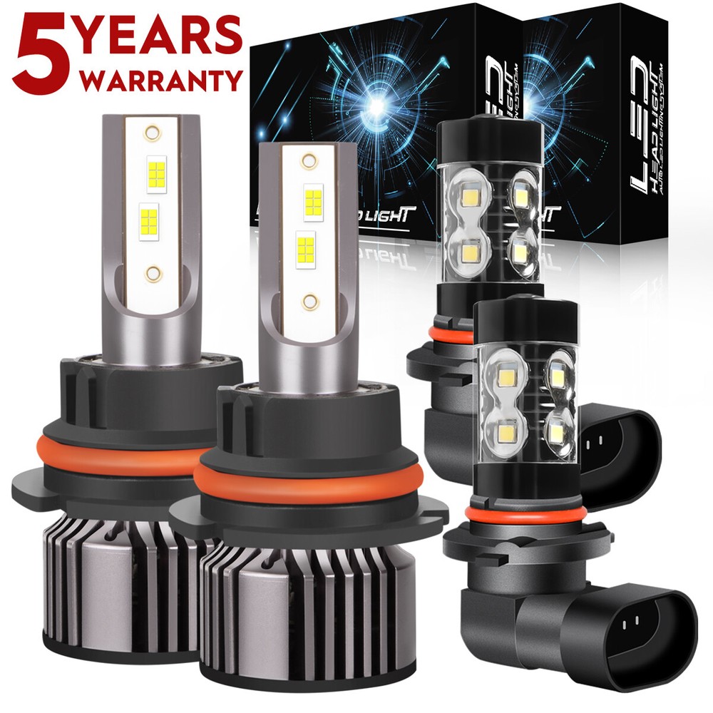 For Ford F150 1999 2000 2001 2002 2003 6000K LED Headlight Fog Light Bulbs HLQC