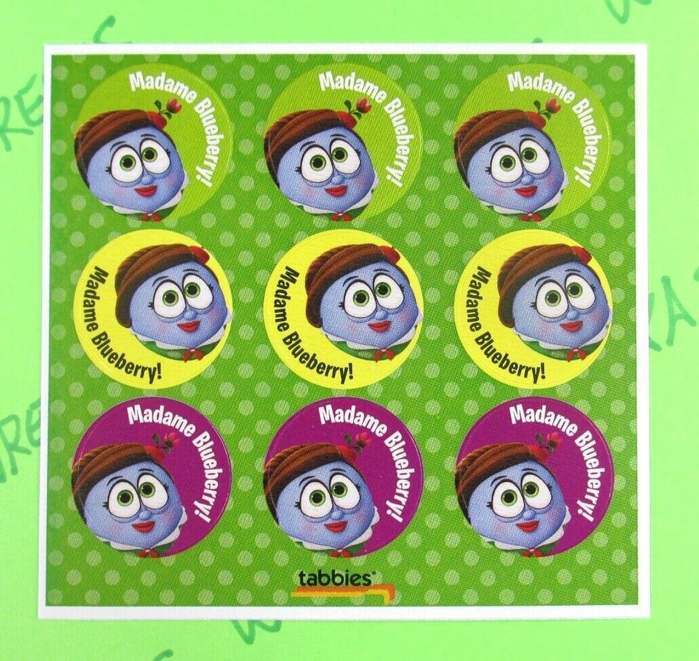 Blueberry Scratch & Sniff Veggietales Sticker Sheet