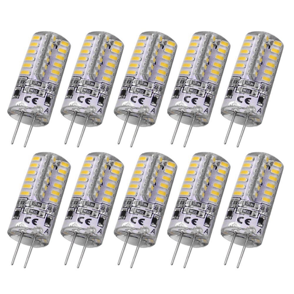 10pcs G4 Base LED Light Bulbs, Warm White 3000K, 3 Watt Equivalent to 20W T3