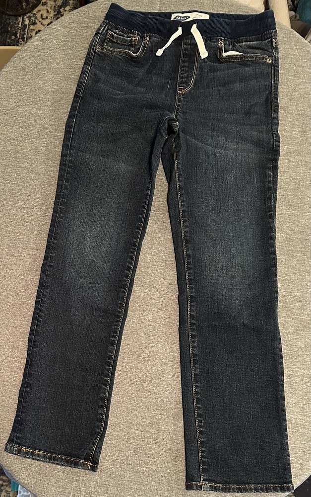 Old Navy Slim Drawstring Pull On Karate Jeans Boys L 10-12,  24 Inch Inseam