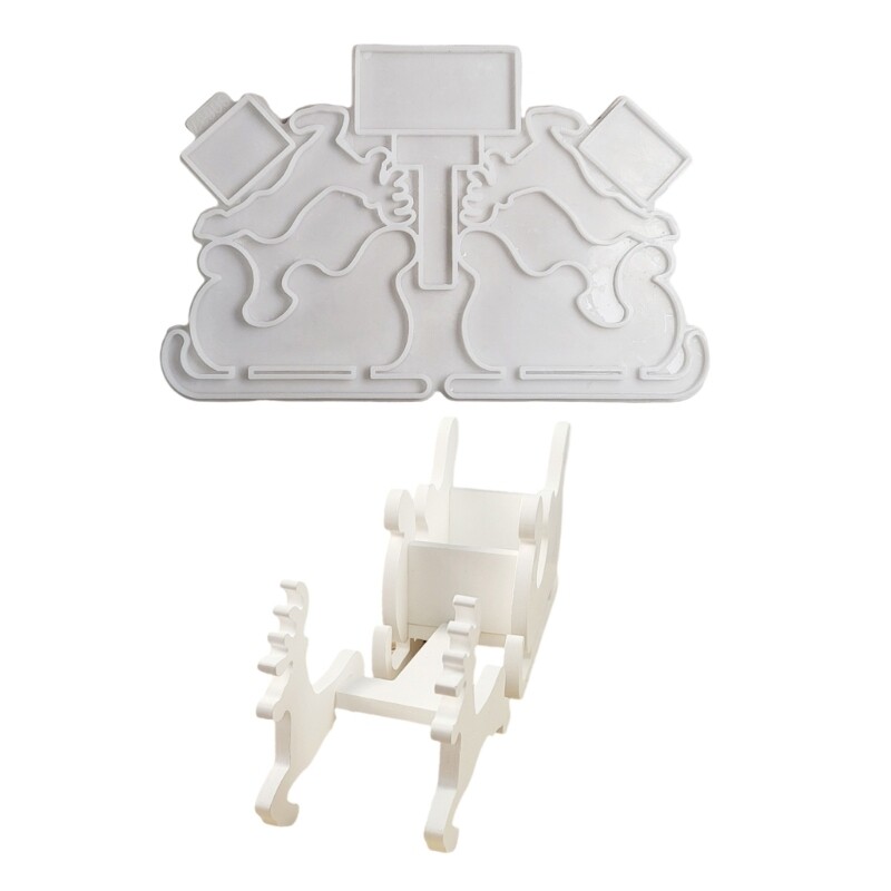Christmas Sleigh Deer Silicone Epoxy Resin for Gypsum Ornament Epoxy Resin