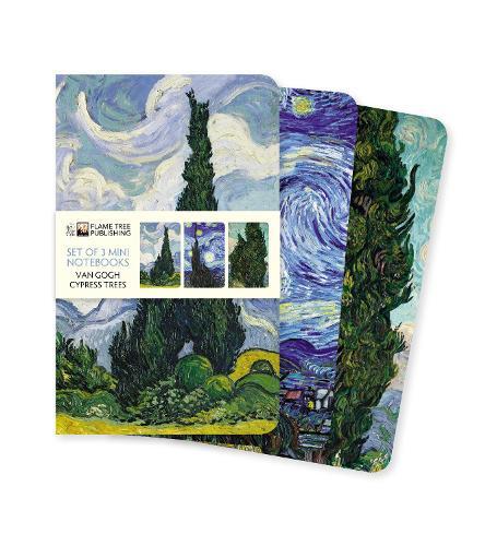 Vincent van Gogh Cypresses Set of 3 Mini Artistic Notebooks