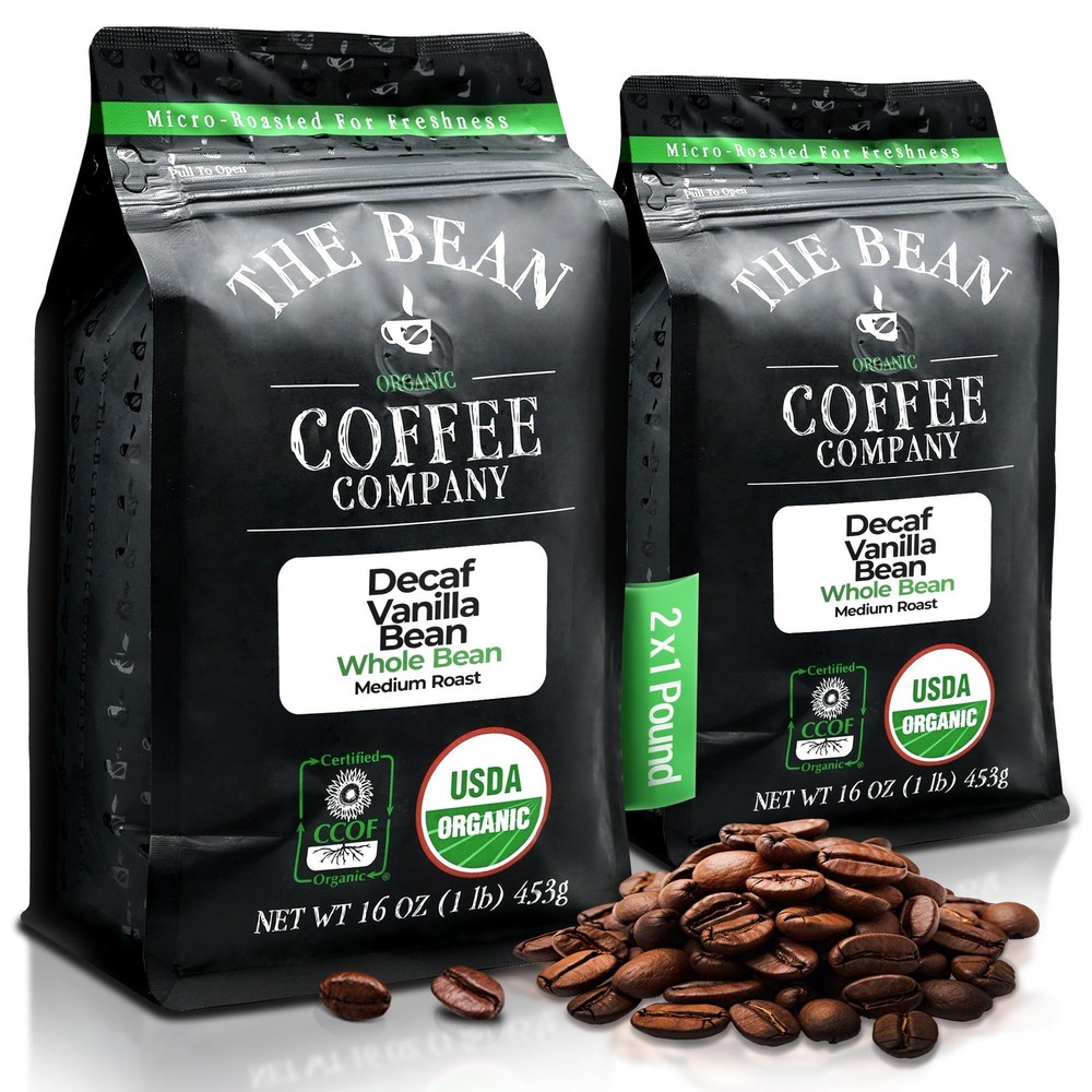 Organic Decaf Vanilla Bean Coffee - Medium Roast, Water Processed