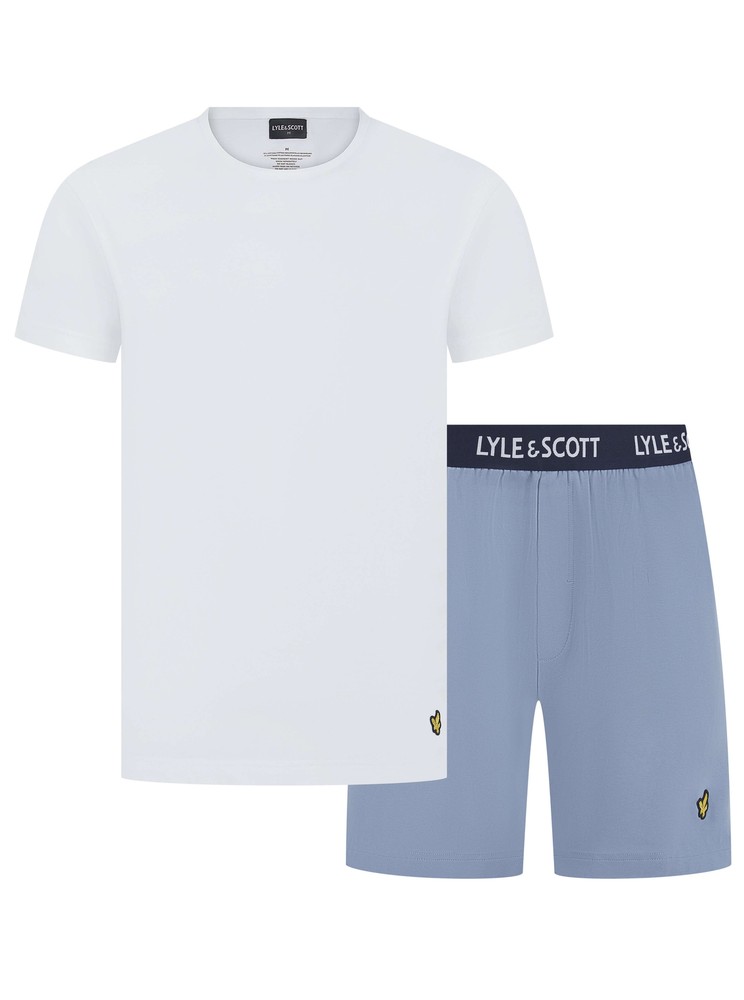 Lyle & Scott Charlie Shorts Lounge Set  - Bright White / Tempest