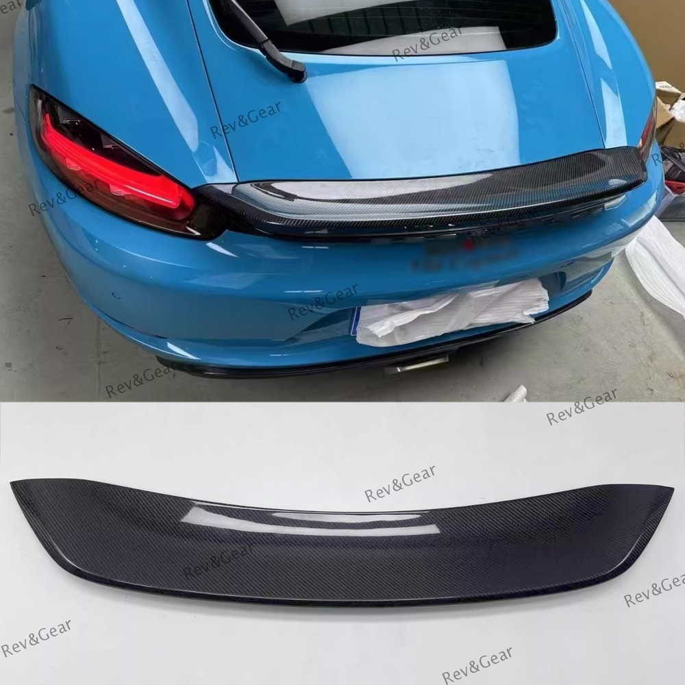 For Porsche 718 Cayman Boxster REPLACEMENT Rear Trunk Spoiler Wing Carbon Fiber