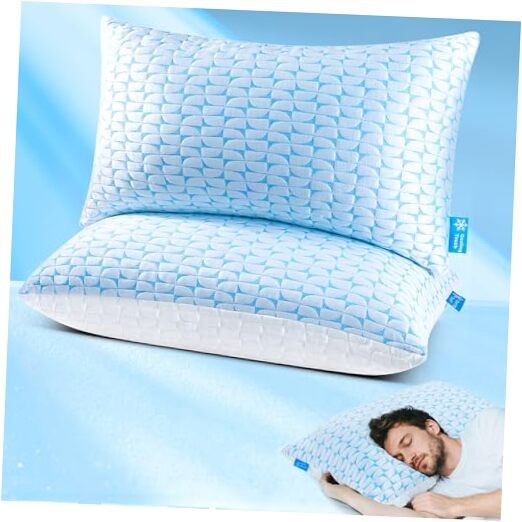 King Size Shredded Memory Foam Firm Pillow Set of 2