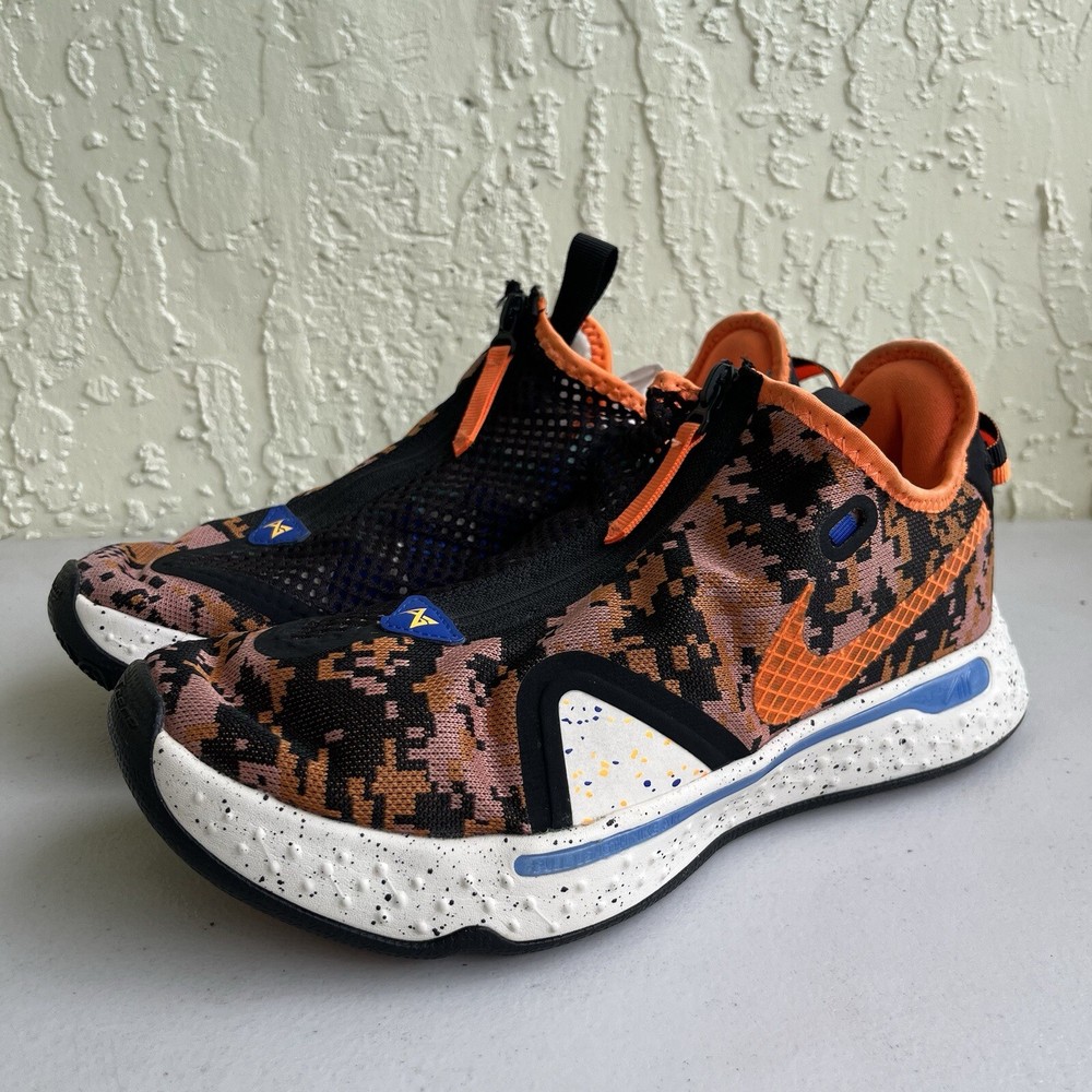 Nike PG 4 Digi Camo Mens Orange CD5079-200 Basketball Sneakers Shoes Size 8.5
