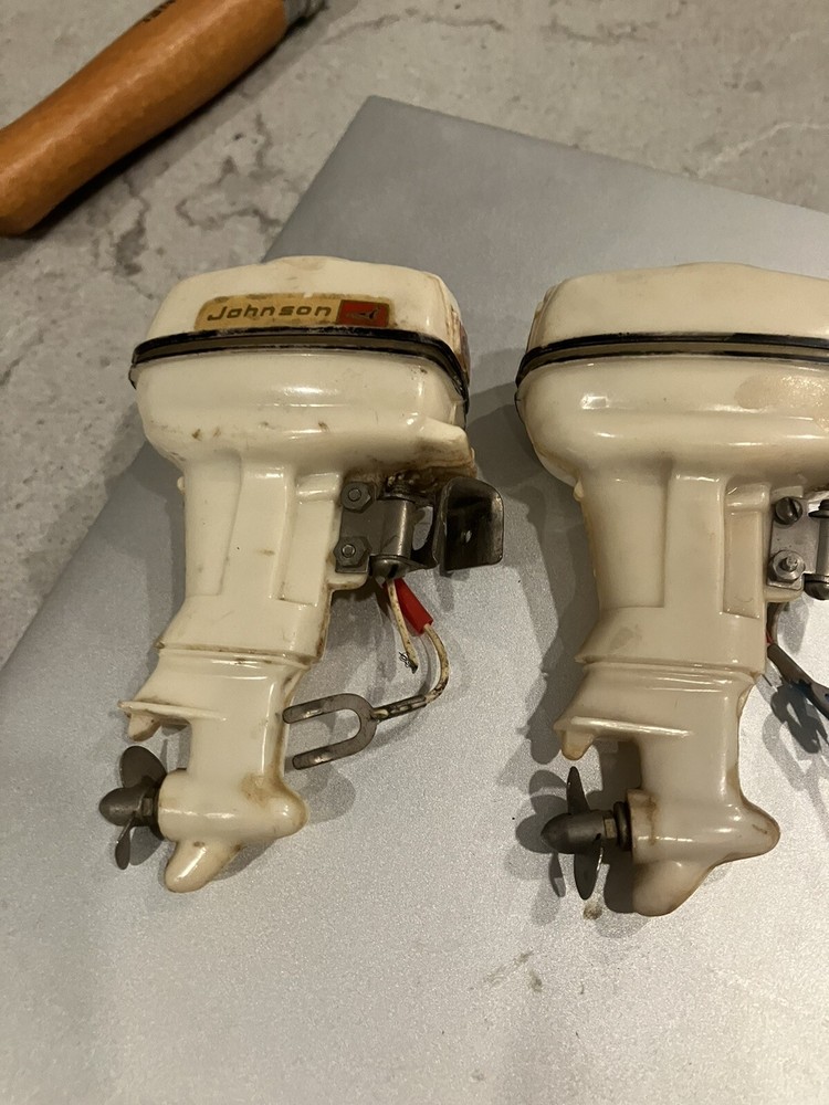 Lot Of 2 Vintage Toy JOHNSON 40 hp Outboard Motor marked Made in Japan