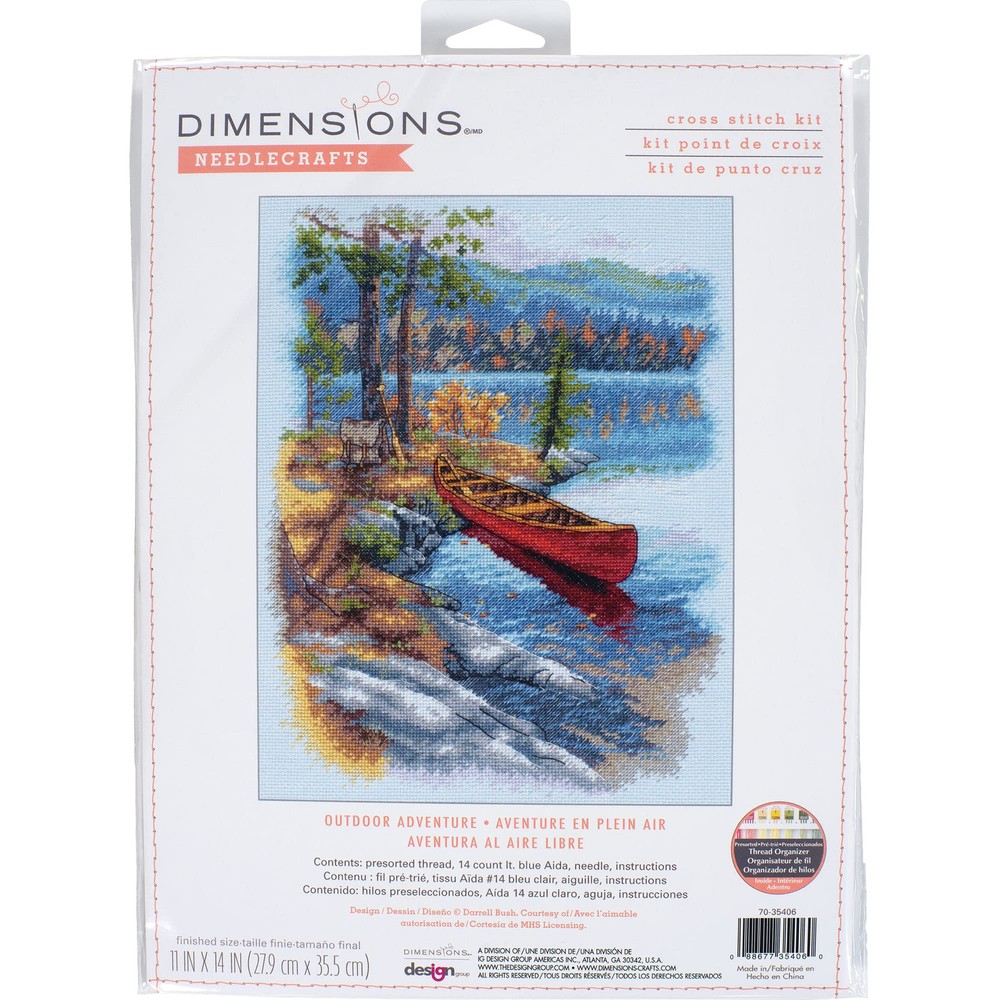 Dimensions 70-35406 Outdoor Adventure Counted Cross Stitch Set, 14 Cnt. Light Bl