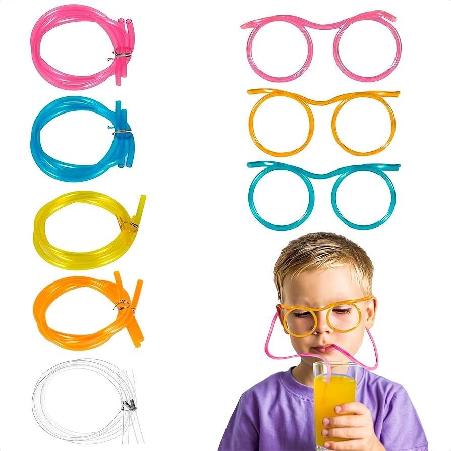 crazy straw glasses 10 pieces reusable colorful kids straws enjoy the drink