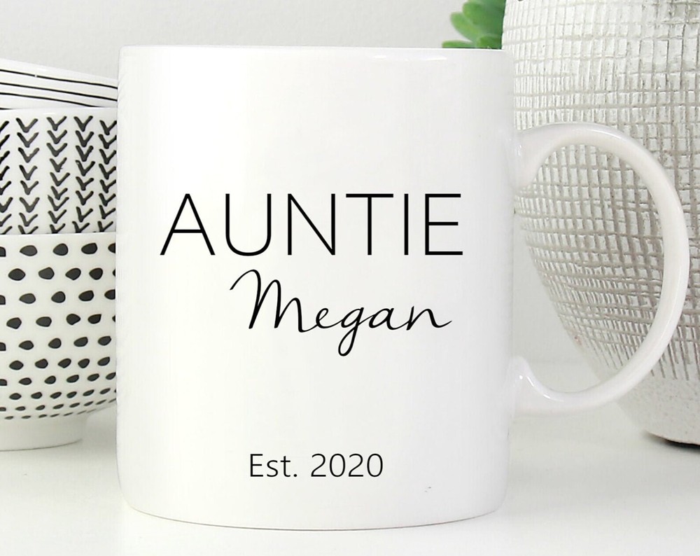 Auntie Est Mug / Personalized New Aunt Gift / Christmas Gift For Auntie /