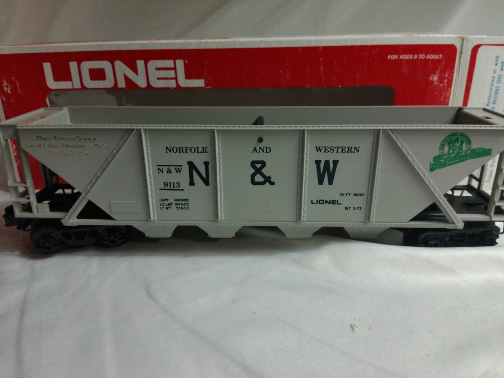 Lionel O Gauge TCA Three Rivers Chapter N&W Hopper Road #9113 Used In Box