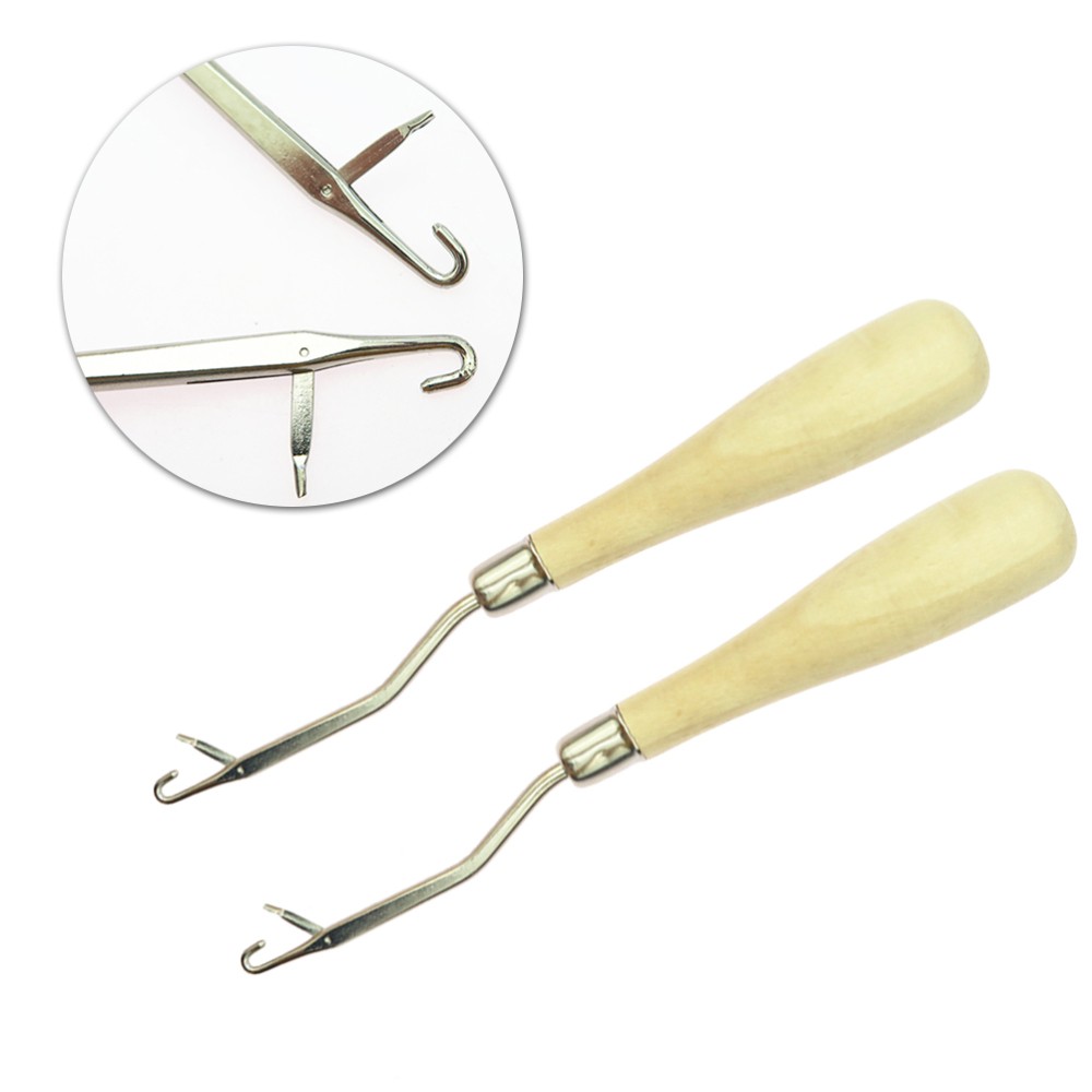 2pcs Latch Hook Crochet Needle Set for DIY Weaving & Craft Projects
