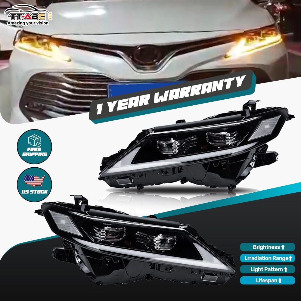 2018-2024 Toyota Camry LED Headlights with Start-Up Animation DRL Lamp Assembly  
