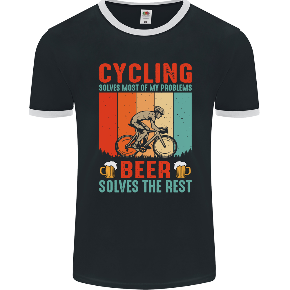 Funny Beer Cyclist MTB Bike Ringer T-Shirt for Men by FotL
