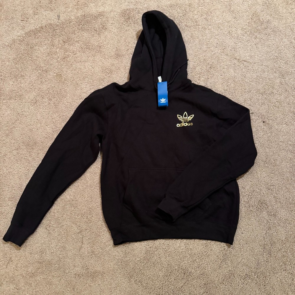 adidas original gold chain black anniversary hoodie, medium