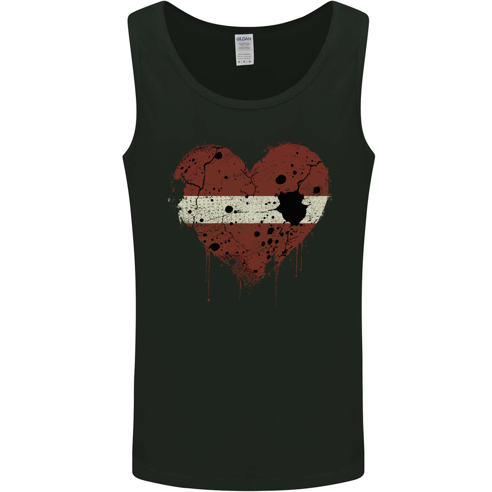 Love Latvia Flag Latvian Day Football Mens Vest Tank Top