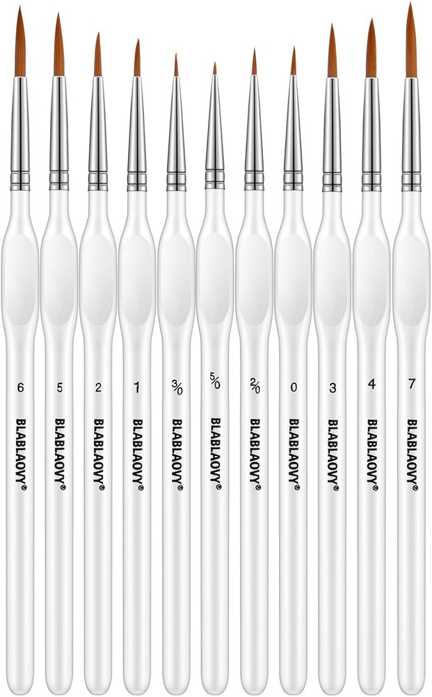 11-Piece Mini Detailing Brush Set with Triangular White Handles