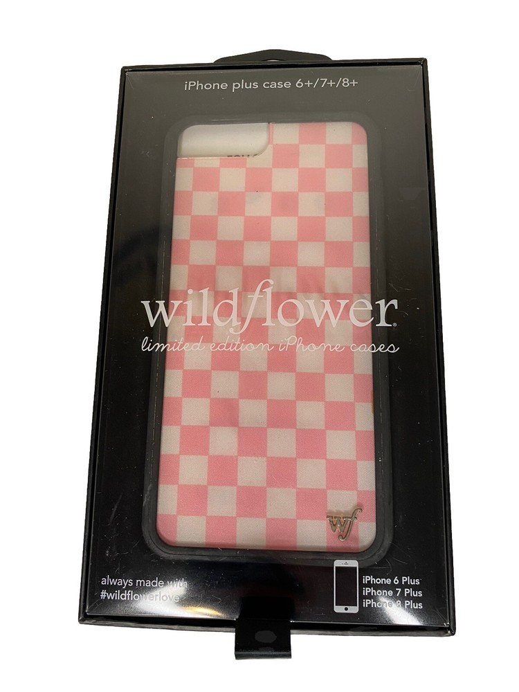 Fresh Wildflower Pink & White Checker iPhone 6/7/8 Plus Case