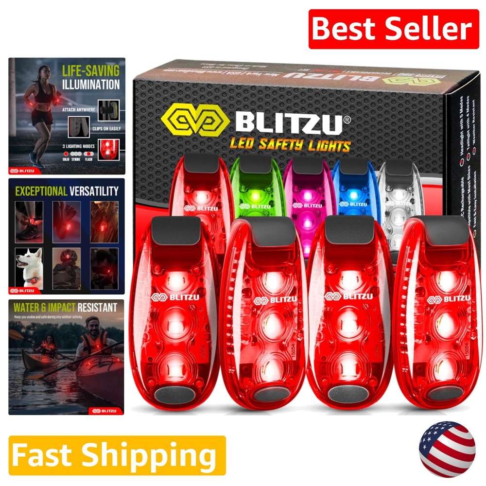 Outdoor LED Safety Lights - 4 Pack with 3 Lighting Modes - Lightweight & Compact