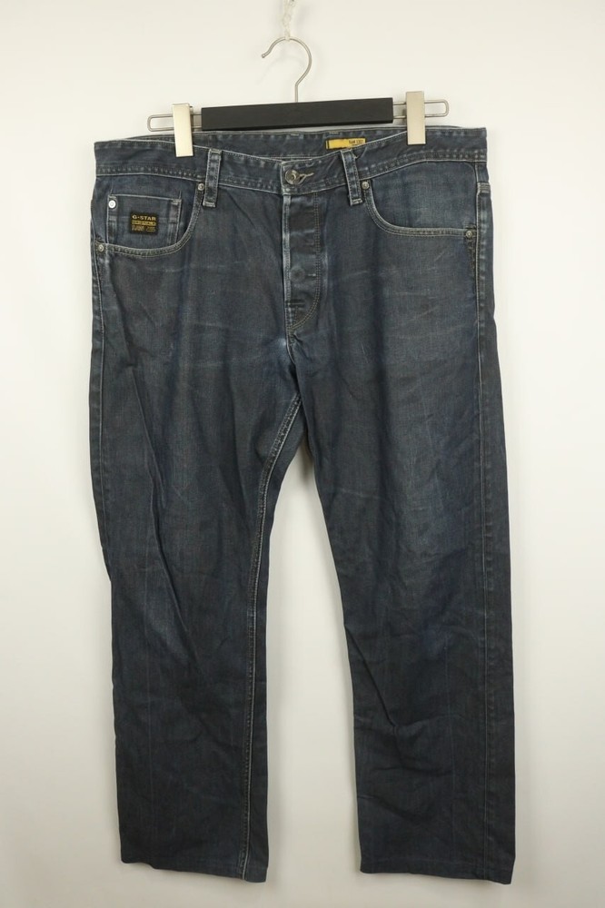 G-STAR RAW 3301 Denim PORTER STRAIGHT  Blue Wash Jeans W36 L34 Button Fly