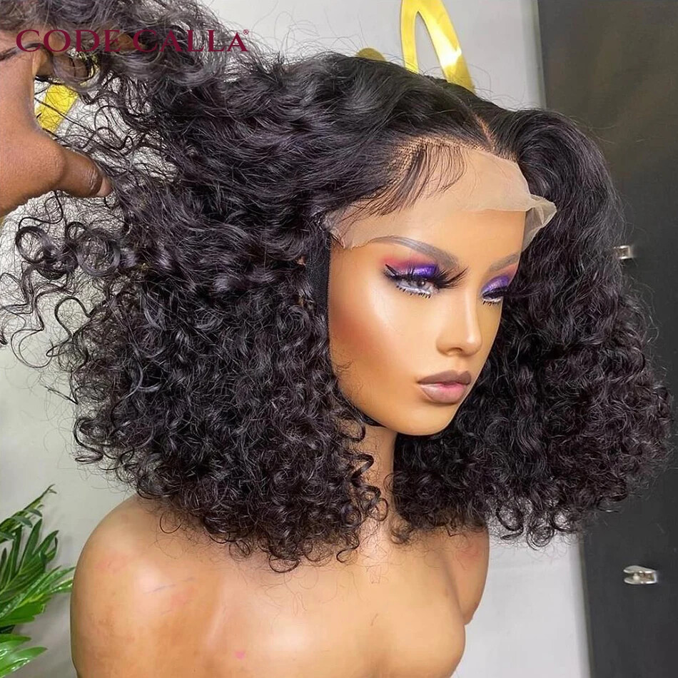 Curly Short Bob Lace Front Wig with Pre-Plucked Natural Hairline