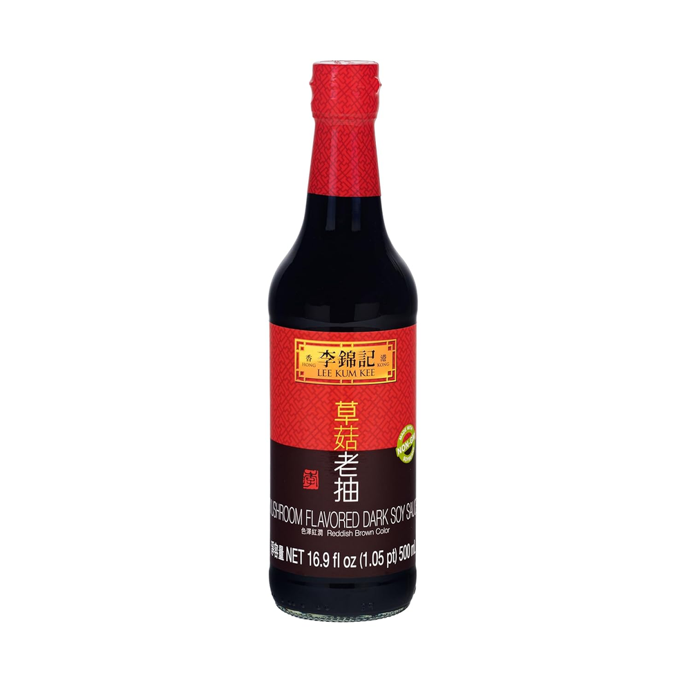 Lee Kum Kee Mushroom Flavored Dark Soy Sauce (16.9 Oz - 1 Pack) | Vegan | Umami